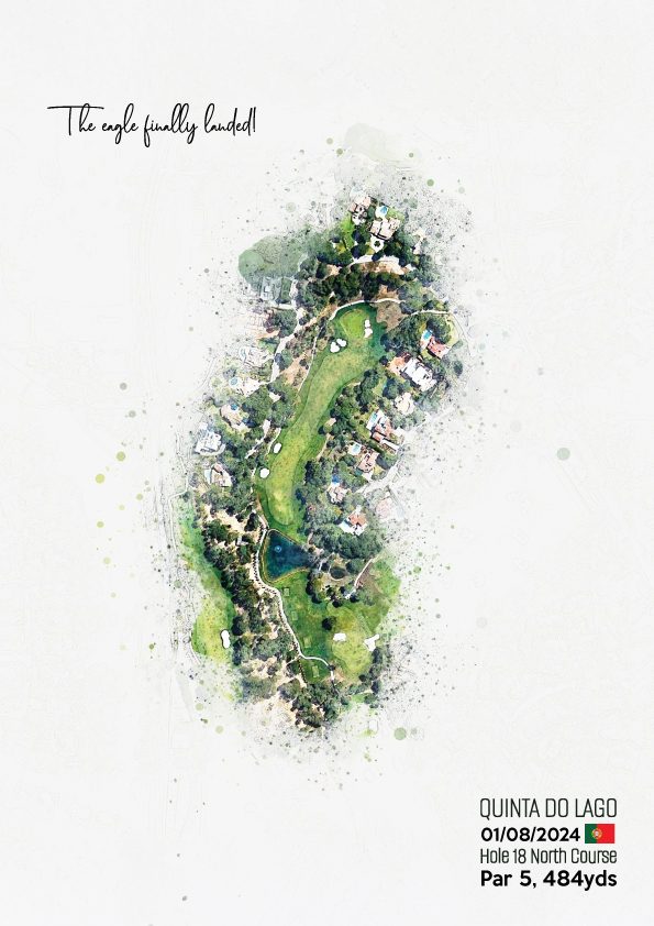 Sports artwork — golf course aerial