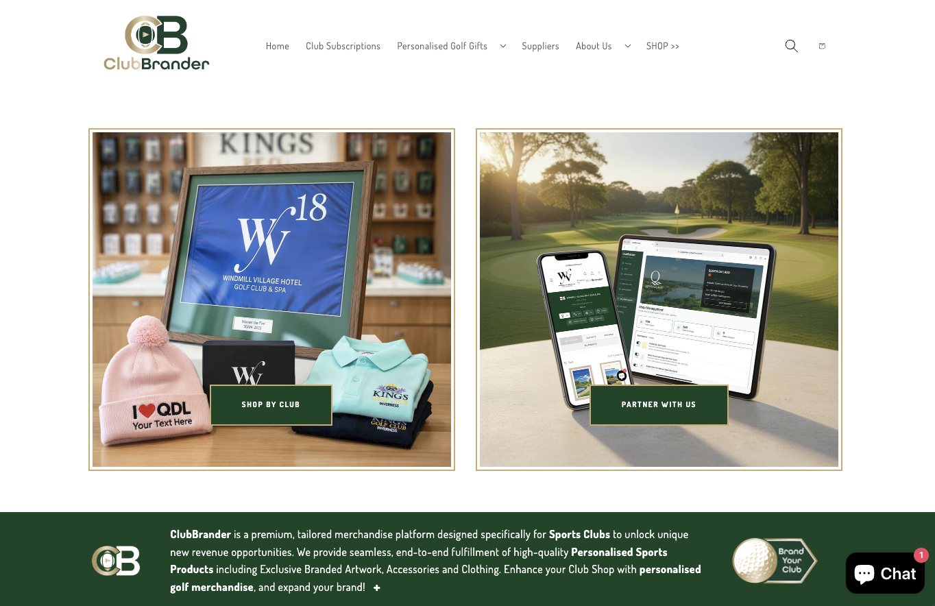 ClubBrander website