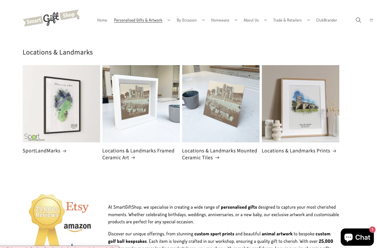 SmartGiftShop website